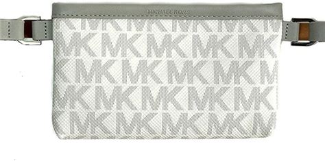 Michael Kors MK Logo Leather Belt Bag Slim Waist Pack, Grey, 